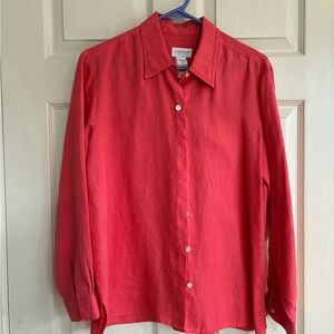 Liz Claiborne Coral Button-Up Blouse